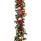 9 ft. Artificial Christmas Garland with Lights - Scarlet Hydrangea
